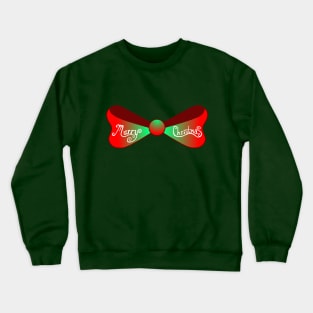 Merry Christmas Red and Green  Bow Crewneck Sweatshirt